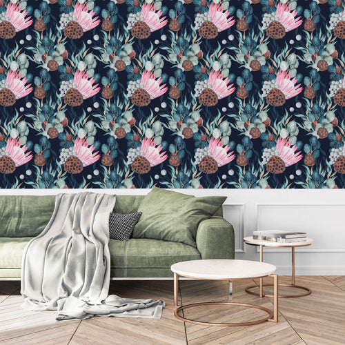 Modish Pink Protea Wallpaper Fashionable