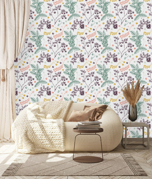 Voguish Multicolored Berries Wallpaper Chic