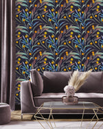 Stylish Leaves on Dark Wallpaper Vogue