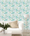 Contemporary Green Leaves Wallpaper Vogue