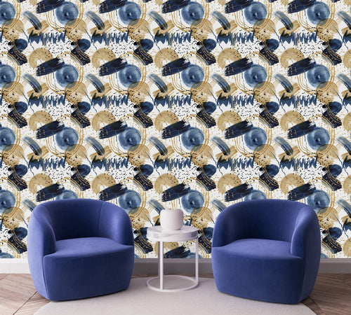 Blue and Gold Color Wallpaper