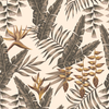 White Wallpaper with Palm Leaves