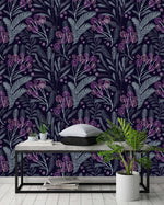 Dark Berries and Leaves Wallpaper