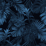 Dark Blue Leaves Wallpaper