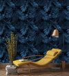 Dark Blue Leaves Wallpaper