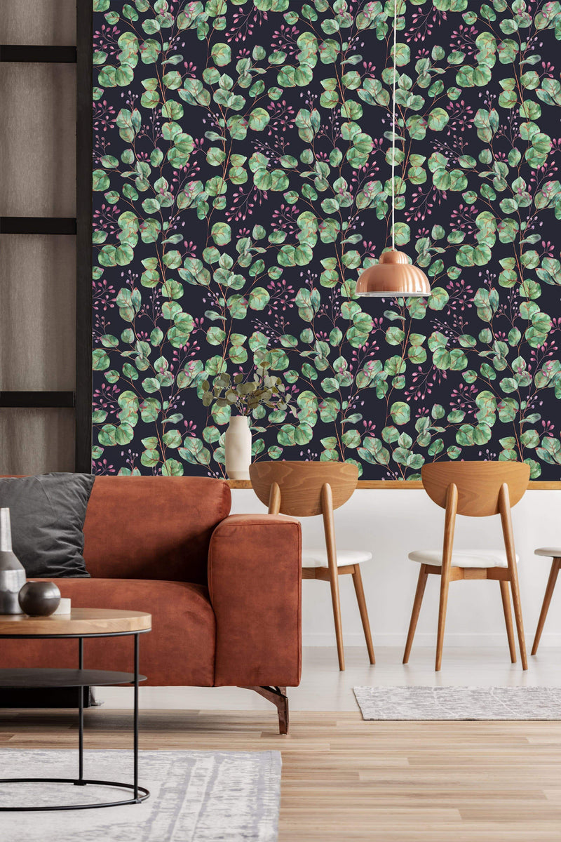 Dark Eucalyptus Leaves Wallpaper