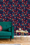 Modish Dark Flowers Wallpaper Smart