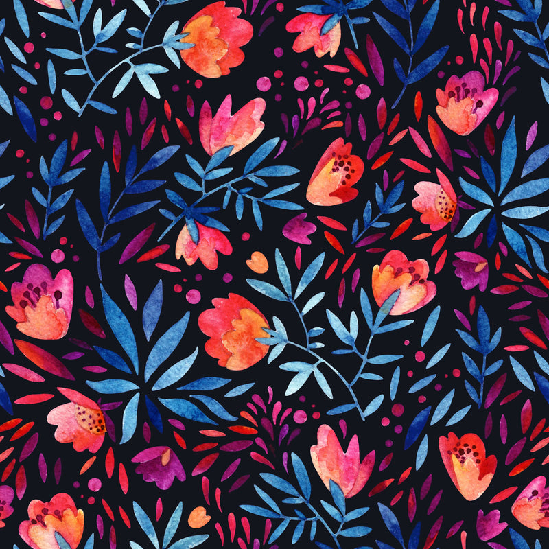 Modish Dark Flowers Wallpaper Smart