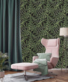 Dark Green Ferns Wallpaper