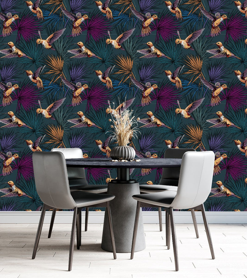 Hummingbird on Dark Wallpaper