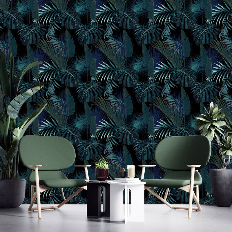 Dark Palm Leaves Wallpaper