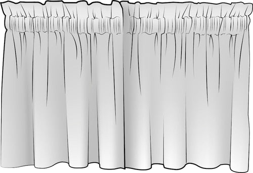 Tailored Tier Curtains in Farmhouse Sand Beige Traditional Ticking Stripe