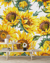 Contemporary Modern Sunflowers Wallpaper