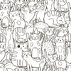 Doodle Cats Seamless Pattern Wallpaper