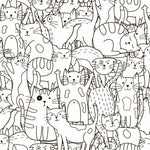 Doodle Cats Seamless Pattern Wallpaper