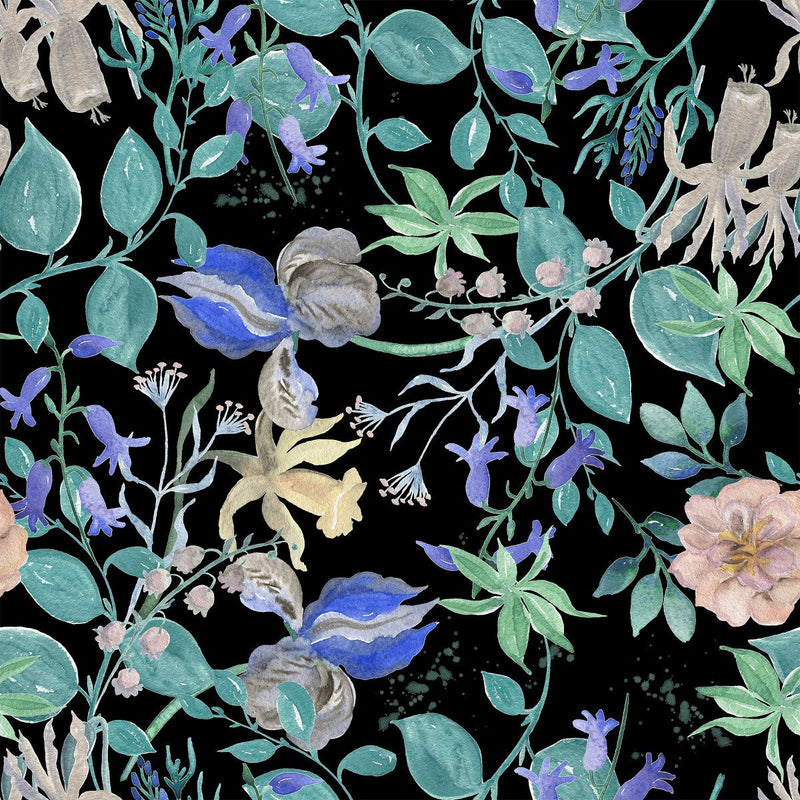 Fashionable Dark Floral Wallpaper Tasteful