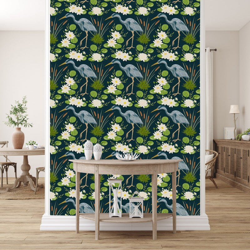 Stylish Water Lily Wallpaper Chic