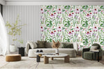 Fashionable Botanical Pattern Wallpaper Fashionable