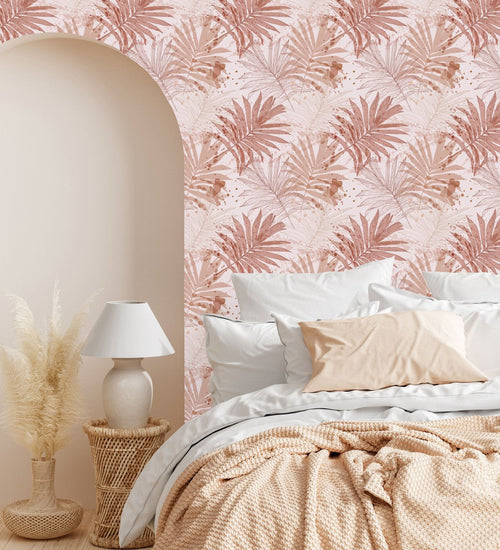 Beige Palm Leaves Wallpaper