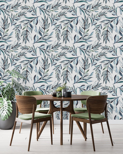 Elegant Watercolor Leaves Wallpaper Fashionable