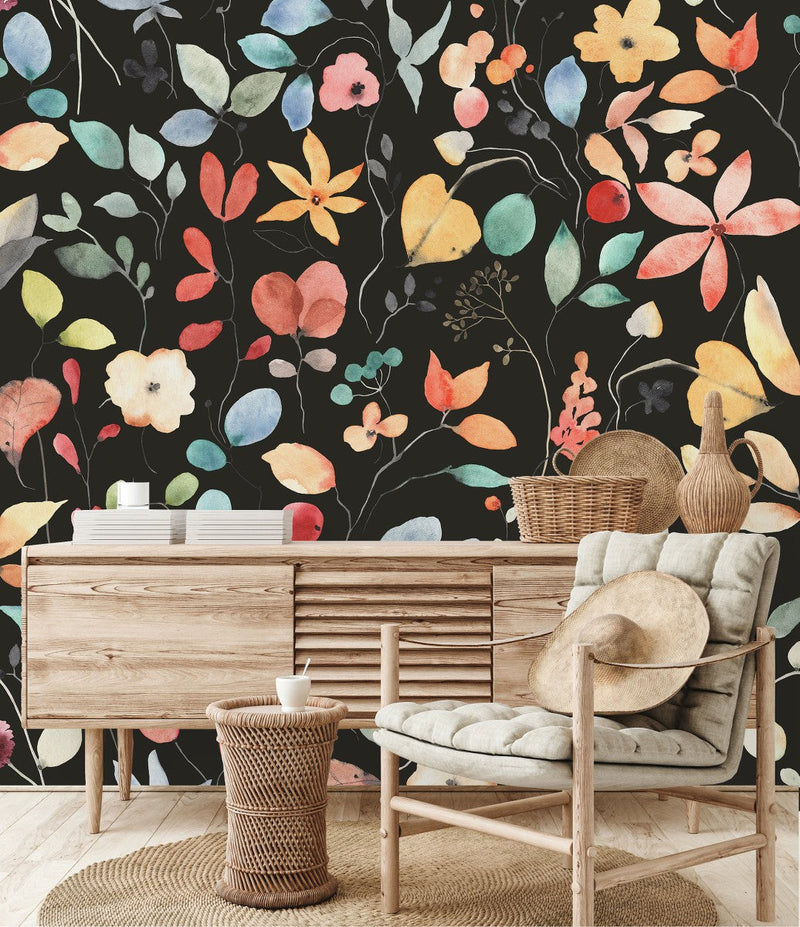 Autumn Leaves on Dark Wallpaper