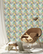 Contemporary Hand Drawn Leaves Wallpaper Tasteful