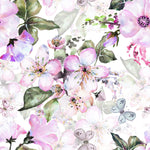 Pink Flowers with Butterflies Wallpaper