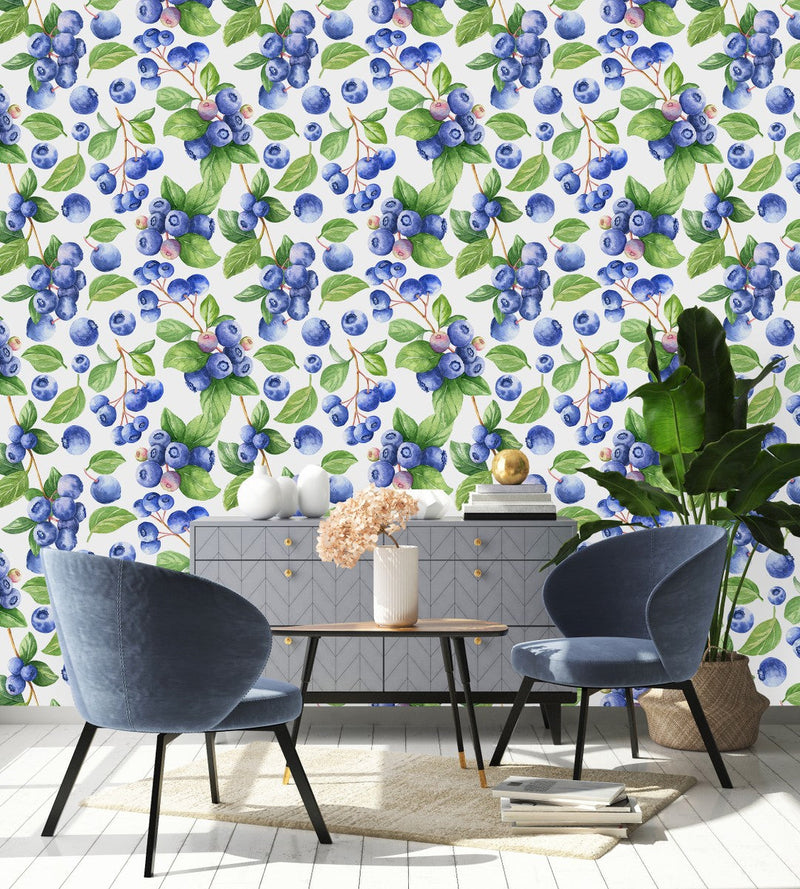 Stylish Blueberry Wallpaper Chic