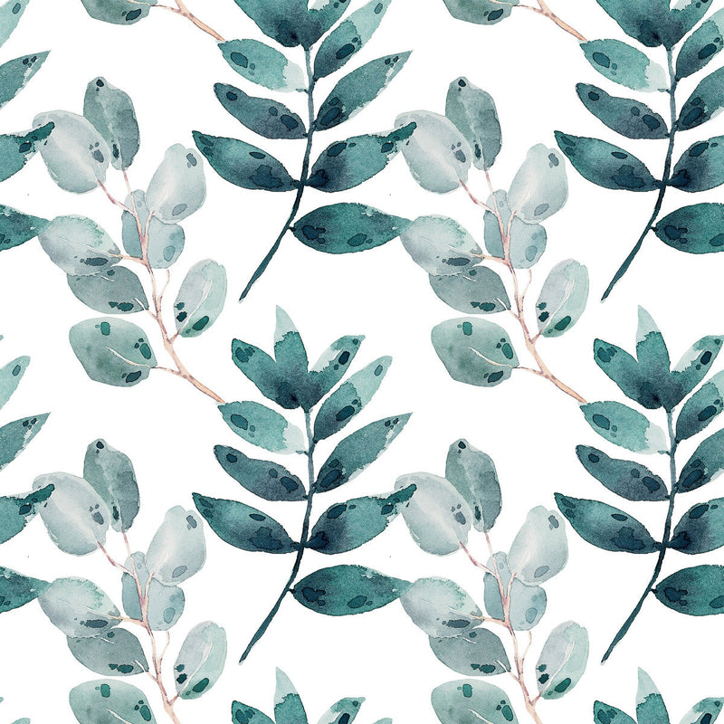 Voguish Dark Green Leaves Wallpaper Smart