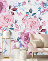 Fashionable Modern Pink Flowers Wallpaper