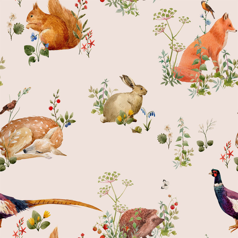 Forest Animals Pattern Wallpaper