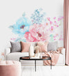 Blue and Pink Flowers Wallpaper