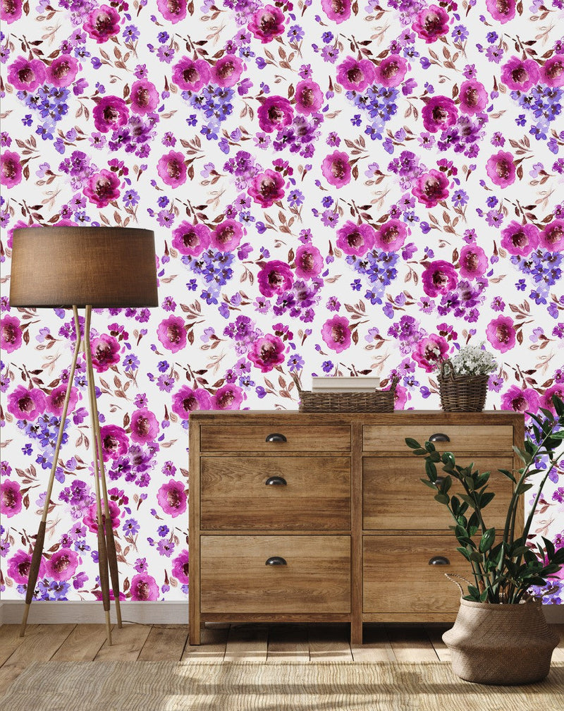 Lilac and Purple Flowers Wallpaper