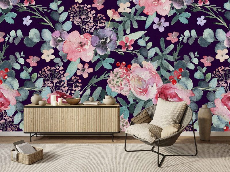 Watercolored Flowers Wallpaper