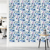 Blue Flowers and Leaves Wallpaper