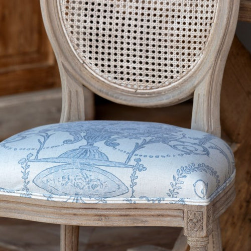 Lovecup French Blue Cane Back Dining Chair L589