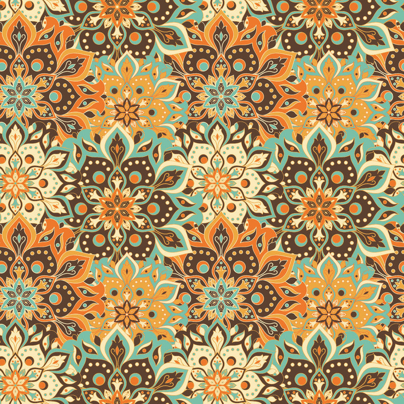 Indian Orange Pattern Wallpaper