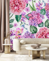 Modish Modern Pink Flowers Wallpaper