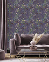 Wildflowers on Purple Background Wallpaper