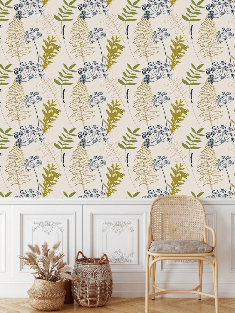Herbal White Wallpaper