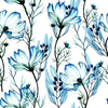 Elegant Blue Flowers Wallpaper Tasteful