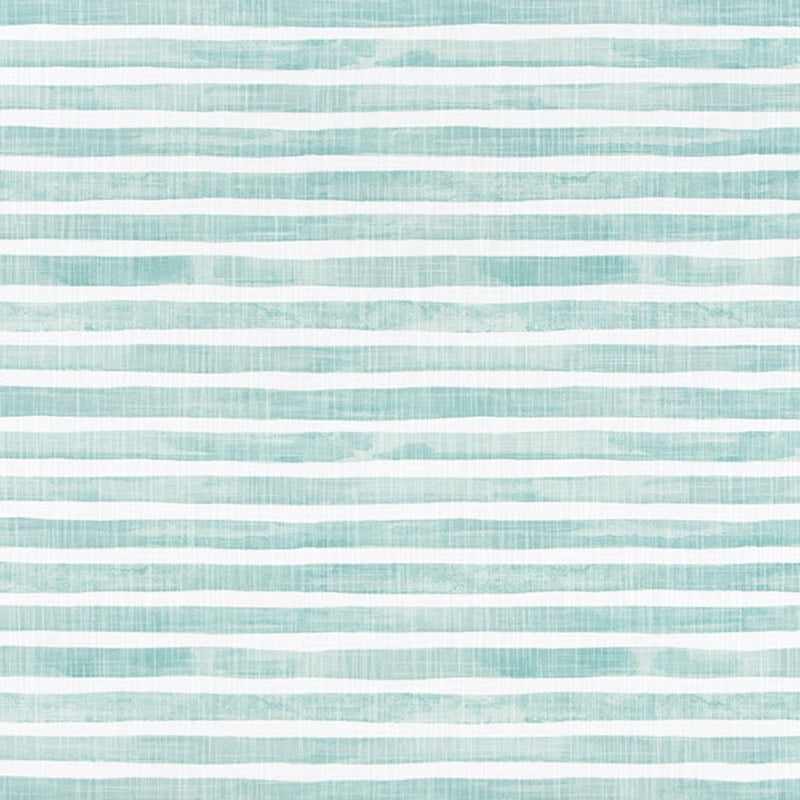 Rod Pocket Curtains in Nelson Cancun Blue Horizontal Watercolor Stripe