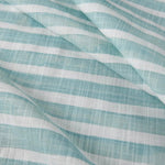 Rod Pocket Curtains in Nelson Cancun Blue Horizontal Watercolor Stripe