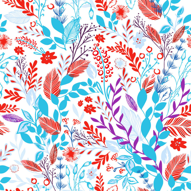 Red and Blue Leaves Wallpaper