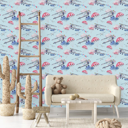 Plane and Parachute Wallpaper