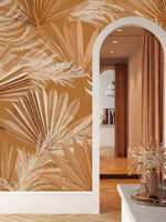 Beige Dried Plants Wallpaper