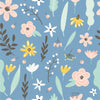 Gently Blue Floral Wallpaper