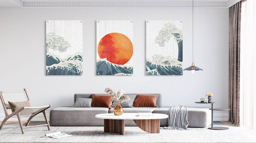 Ocean Pattern Set of 3 Prints Modern Wall Art Modern Artwork