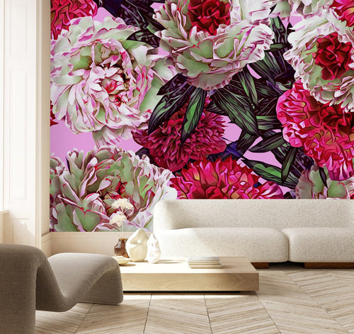 Pink and White Peonies Wallpaper