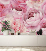 Pink Roses and Peonies Wallpaper
